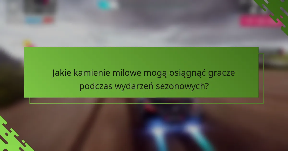 Jakie kamienie milowe mogą osiągnąć gracze podczas wydarzeń sezonowych?