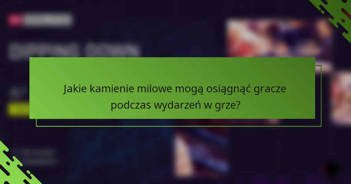 Jakie kamienie milowe mogą osiągnąć gracze podczas wydarzeń w grze?