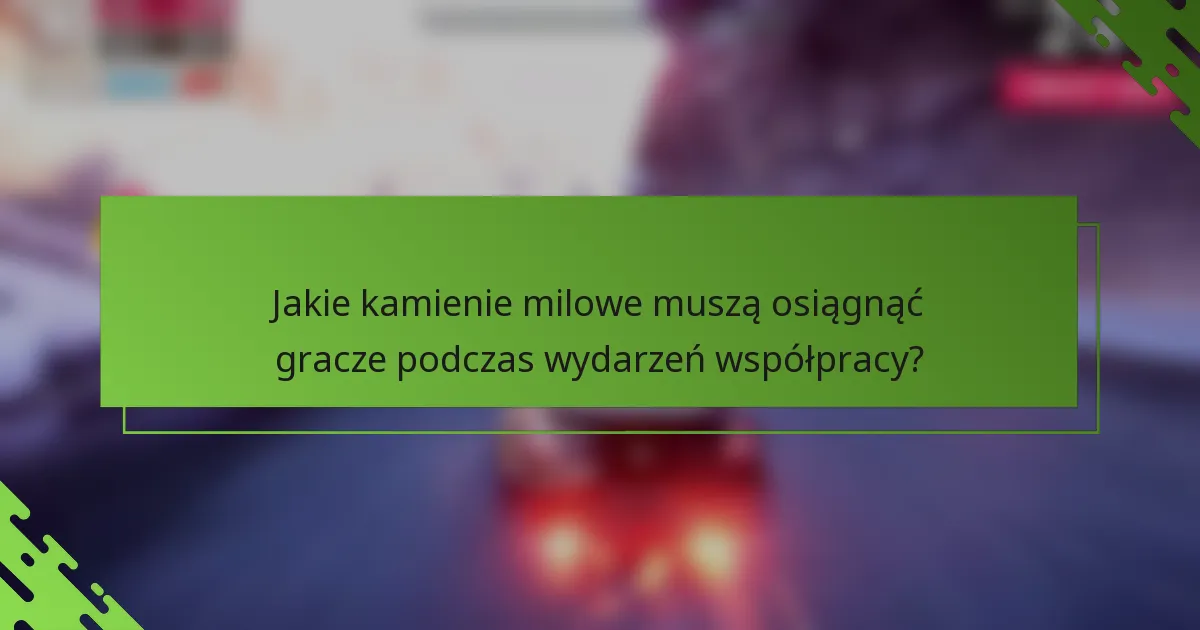 Jakie kamienie milowe muszą osiągnąć gracze podczas wydarzeń współpracy?