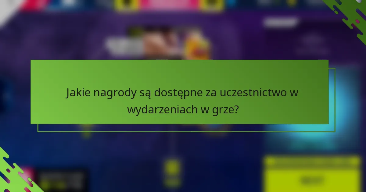 Jakie nagrody są dostępne za uczestnictwo w wydarzeniach w grze?